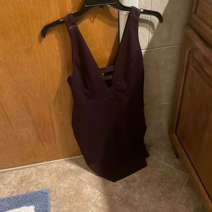 Purple party dress M trendy cut outs